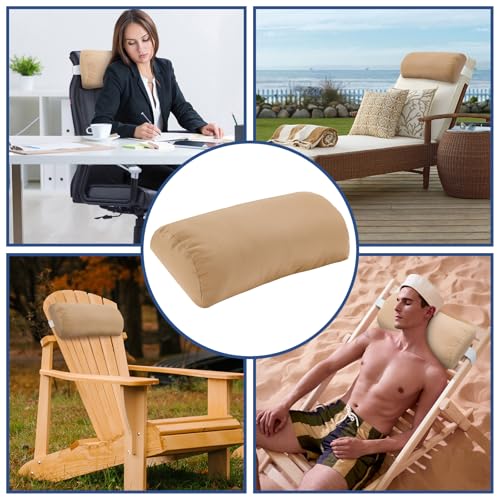Headrest Pillow for Patio Chaise Lounge, 2 Packs Head Pillow with Elastic Band for Zero Gravity Lounge Chair, Head Neck Rest Pillow Lumbar Pillow, Beige - color: Beige