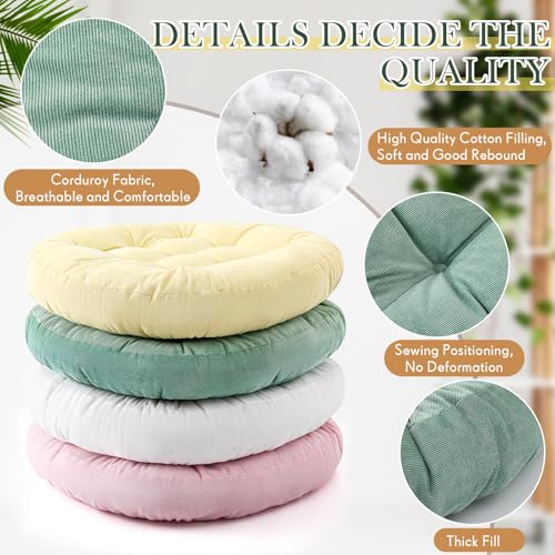 Jerify Floor Pillow Cushions Large Round Square Large Meditation Floor Pillow for Classroom Adult Meditation Picnic Party Seating Learning Daycare School(Round,Macaroon,4 Pcs) - color: Macaroon, size: Round