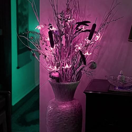 Fairy Flower String Lights Decor, USB & Battery Lighted Decorative Cute Cherry Blossom Indoor Bedroom Window Hanging, Novelty Floral Lamp for Christmas Easter Wedding Party Birthday Décoration (Pink) - color: 10ft Pink Flower Lights