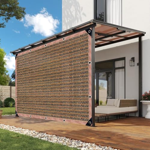 90% Sun Shade Cloth with Grommets, 10 x 12 FT Pergola Replacement Shade Cover Canopy Privacy Screen for Outdoor Patio Garden, Mocha - color: Mocha, size: 10 x 12 FT