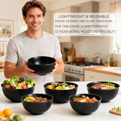 Wheat Straw Bowls Set of 4, Microwave & Dishwasher Safe, Lightweight BPA Free Bowls for Cereal, Soup, Salad & Oatmeal (Multicolor) - color: Multicolor