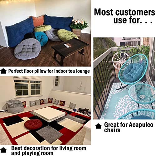 Futon Seat Cushion, Overstuffed Round Tatami Indoor Outdoor Seat Pads Chair Pad, Solid Color Footstool Cushion, not Include Chairs(18inch) (Dark Green) - color: Dark Green