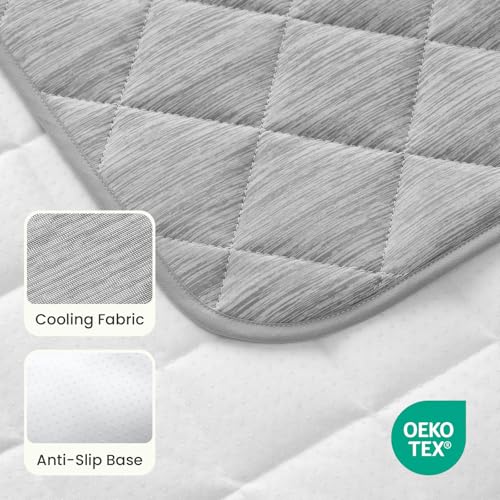 COZY KISS Dog Cooling Mat 20"x30" Q-Max>0.4, Waterproof Pet Bed Cover, Non-Slip Dog Bed Mat, Washable Cooling Pad for Small Dogs, Cats, Crate, Couch, Furniture Protector (Gray) - color: Gray, size: 20"x30"