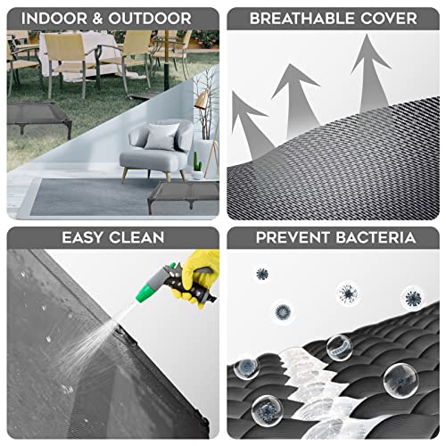 suddus Elevated Dog Bed Replacement Cover, Raised Dog Bed Chew Proof Easy to Clean, Breathable Elevated Pet Bed is Suitable for Indoor and Outdoor Use. Dog Cot are Not Included (XL/Grey) - color: Space Grey, size: XL