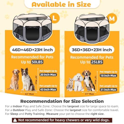 Dog Playpen 45", HOMAGICO Pet Playpen for Indoor Cats Enclosed, Portable Dog Cage Outdoor Tent Crate with Carrying Case, Water-Resistant and Removable Shade Cover, Grey - color: Grey