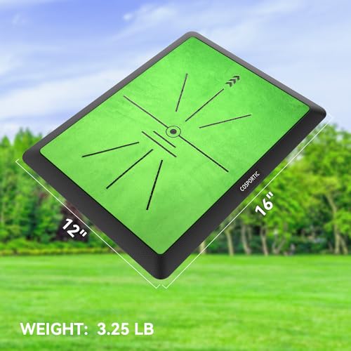COSPORTIC Golf Hitting Mat, Golf Training Mat for Swing Path Feedback Detection Batting,Extra Replaceable Golf Practice Mat, Golf Gifts for Men Women for Home Indoor Outdoor - color: Golf Mat