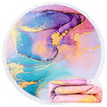Benefeet Sox Beach Towel Large Round Mandala Pool Towels Tassels Microfiber Quick Dry Beach Blanket Throw Bohemian Roundie Swim Pool Circle Towel, 59 Inches - color: Colorful Marble Liquid Quicksand, Gradient