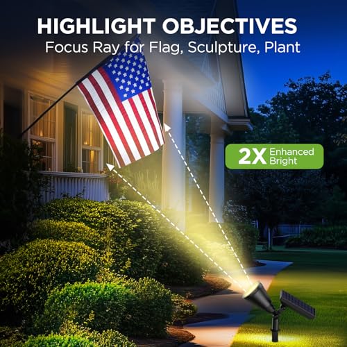 InnoGear Solar Lights Outdoor Waterproof Solar Garden Light for Outside Yard Landscape Lighting Pathway Spot Lights Spotlight Wall Light Auto On/Off, Pack of 6 (Warm White) - color: Warm White