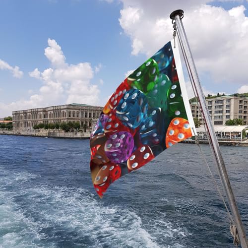 Flag 2x3 FT Double Sided Outside Large Banner Games Dice Set Garden Flag House Flag Welcome Flag Yard Flag Summer Decorative Flag Fade Resistant Banner for Outdoor Porch Holiday Yard Decor