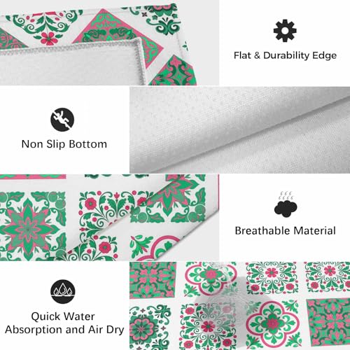 Vintage Boho Area Rug 5' x 7', Outdoor Rugs for Patio Rug Carpet for Sofa Living Room Bedroom, Large Floor Mat and Rugs for RV, Backyard, Deck, Picnic, Middle Century Bohemia Style Green - color: Green, size: 5' x 7' (Rectangular)