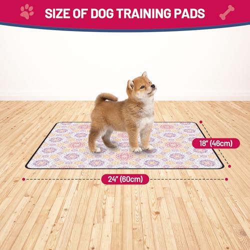 Washable Dog Pee Pads - Absorbent Reusable Puppy Training Pads, Waterproof Leak - Proof & Non - Slip for Crate Whelping Potty Training 24x18 (Pack of 2) - color: Pastel Multicolor, size: 24x18in(Pack of 2)