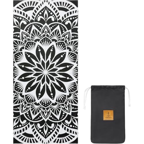 Brook + Bay Sand Free Beach Towel, Compact Beach Towel, 35"x78" Beach Towels - Oversized, Sandproof, Light Weight Beach Towel in a Bag - Mandala