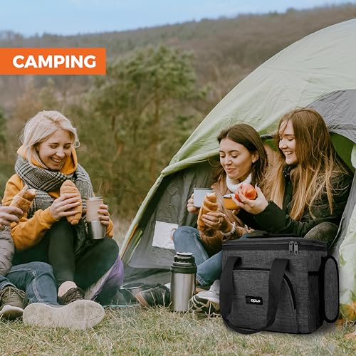 OPUX Soft Cooler Bag, Insulated Collapsible Lunch Cooler Tote for Men Work Camping Beach Travel, Portable Soft Sided Leakproof Waterproof Large Lunch Bag Box with Shoulder Strap 24 Cans, Charcoal Gray - color: Charcoal, size: 24 Cans