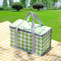 Insulated Picnic Cooler Bag - Zippered Top, Keeps Hot or Cold - Perfect for Picnics, Beach, Food Delivery & Outdoor (13.8x7.9x7.9 in) - color: Green