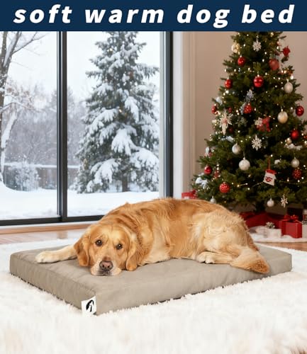 Waterproof Leather XL Dog Bed, Hair Resistant Pet Beds with Wipeable Covers, Durable Easy to Clean Vinyl Mattress - color: brown, size: 40"L x 25"W x 3"Th
