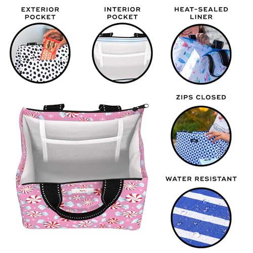 SCOUT Eloise Lunch Bag - Lightweight Insulated Soft Lunch Box, Opens Wide, Zips Closed, Interior Pocket, for Women, Work, Beach, Travel, Pool & Picnic - color: Candyland