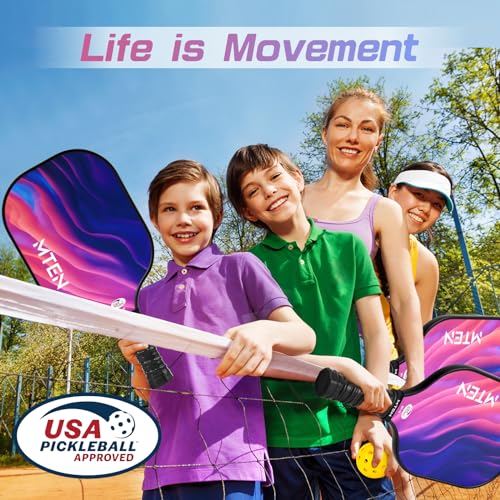 Pickleball Paddles Set of 2 or 4, or Single Paddle – USAPA Approved Fiberglass Surface Pickleball Rackets Set for Men & Women - color: Pink black*2