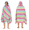 COTTON CRAFT Hooded Beach Towel - Oversized XXL 35x84 Towel with Hood for Adults - The Big Kahuna 7 Foot Beach Blanket Towel - Big & Tall Soft 100% Cotton Velour - Pool Bath Wrap - Pink Multi - color: Cabana Stripe - Pink Multi, size: 1 Pack - 35x84 Hoode