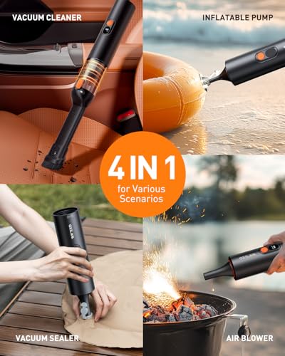 OXILAM Car Vacuum Portable - Handheld Vacuum Cordless 14000PA High Power, Blow & Suction 2 in 1, Up to 30 Mins Runtime, Cordless Vacuum Cleaner for Home, Car, Office, Gifts for Men & Women - color: Black