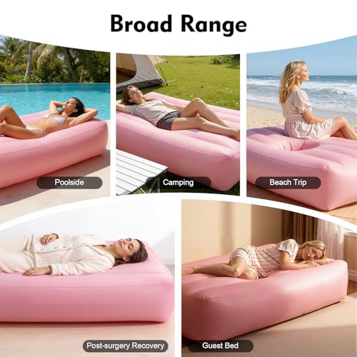 BBL Bed After Surgery for Sleeping, Inflatable Mattress with Hole, Brazilian Butt Lift Recovery Pillow Post Surgery, Air Mattress Sofa Couch for Home, Post-Operative Recovery Beds - color: Pink