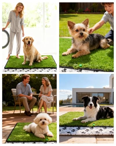 Grass Pee Pads for Dogs, 38×23", Reusable & Washable Dog Pee Pad for Large Pet, Replacement Puppy Training Turf Mat, Dog Potty Pad Artificial Grass, Indoor, Porch, Balcony, Patio, Travel
