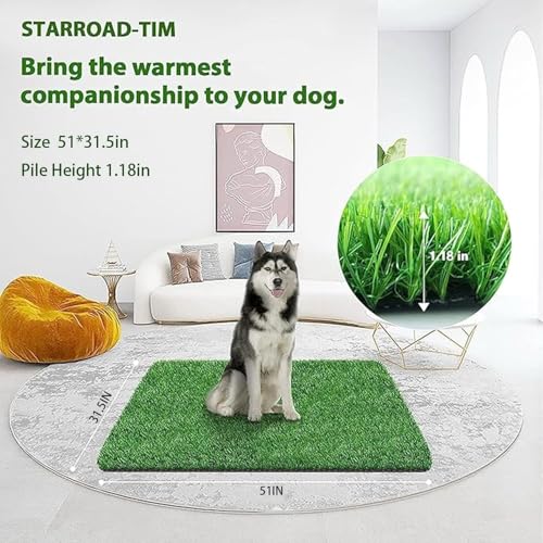 Artificial Grass Rug Turf for Dogs Indoor Outdoor Fake Grass for Dogs Potty Training Area Patio Lawn Decoration (51 x 31.5 Inch (Pack of 1)) - size: 51 x 31.5 Inch (Pack of 1)