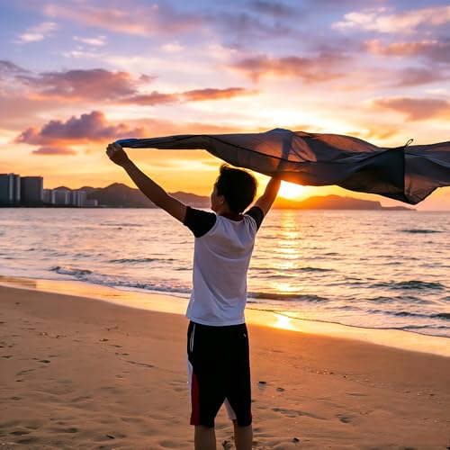 Pocket Blanket 71"x55", Lightweight Compact Sandproof Waterproof Outdoor Blanket for Beach, Hiking, Camping, Travel, Festivals, Picnic with Pockets, Loops, Stakes, Carabiner - color: Sky Blue