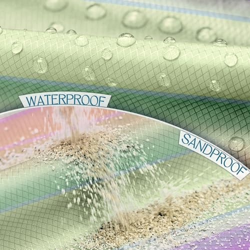 BYDOLL Beach Blanket 78''X81'' Waterproof Sandproof Suits1-4 Adults Oversized Lightweight Large Blanket Picnic Mat for Beach Sand Free Travel Camping Hiking Picnic - color: Rainbow, size: 78"x81"