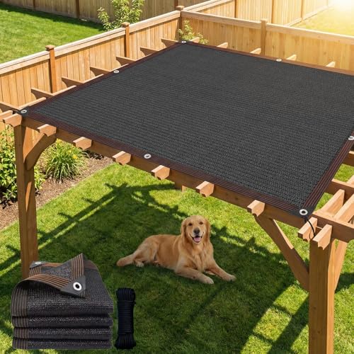 90% Shade Cloth, Dog Kennel Shade Cover, 8 x 16 FT Sturdy Durable Sunblock Shade Mesh Tarp with Grommets for Patio Plants Greenhouse Chicken Coop Porch - color: Black, size: 8 x 16 FT