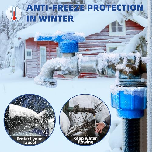 Outdoor Faucet Covers for Winter Freeze Protection 4 Pack Reusable Garden Faucet Cover Socks for Various Faucet Water Spigot Pipe Hose Bib,Waterproof Insulated Anti-Freeze Covers-Velcro - style: Velcro