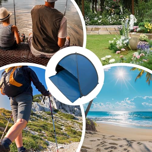 Head Sun Shelter Tent, PopUp Beach Shade Sun Protection Face, Pet Beach Tent, Instant Protection Canopy, Windproof Waterproof Small Breathable Portable for Camping - color: Gem Blue