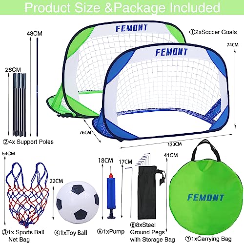 Soccer Goals Set for Backyard, 4x2.5FT Portable Pop Up Soccer Nets with Carrying Bag for Indoor Outdoor Games Practice Training Great for Kids and Adults