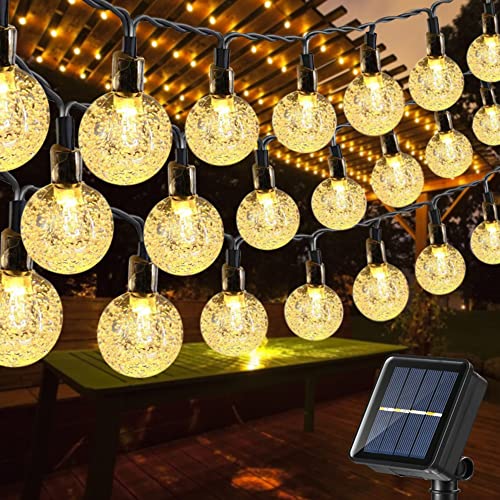 Toodour Solar String Lights Outdoor Waterproof, 56ft 100 LED Globe String Light with 8 Mode, Crystall Ball Lights Solar Patio Lights for Garden, Lawn, Patio, Gazebo, Yard, Outdoor Decor - Warm White - color: Warm White, size: 56ft