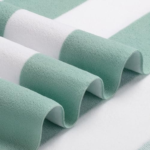 WILFA Extra Large Beach Towel - Oversized Mircofiber 40 x 70 inches, XL Striped Lightweight Pool Towel, Big Cabana Swim Travel Towel for Adults Mens Women,Teal - color: Teal