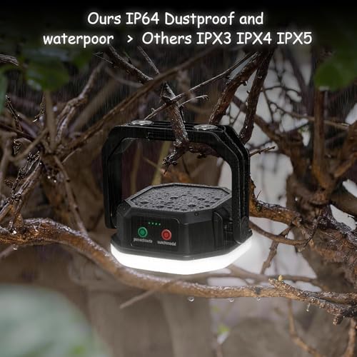 RadiantFlux LED Camping Lantern, 6600mAh 4000LM,Rechargeable and Solar Light,IP65 Tent Light with 3 Light Modes,Mechanical Aesthetic Feel,10-Hours , Portable Lantern Flashlight, Emergency Light