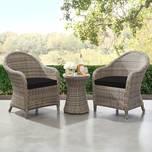 downluxe Outdoor Chair Cushions Set of 2 for Patio Furniture, Water-Resistant Patio Chair Cushions with Ties, High Density Foam Outdoor Seat Cushion, 17" X 16" X 2", Black - color: Black, size: 17x16x2 Inch (Pack of 2)