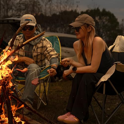 Oversized Camping Chairs 2 Pack for Adults Heavy Duty Padded Folding Portable Camp Chair with Cup Holders Storage Pocket XL Wide Seat Outdoor Beach Lawn Fishing Sports Blue Supports 400lbs - color: Light Blue-2 Pack