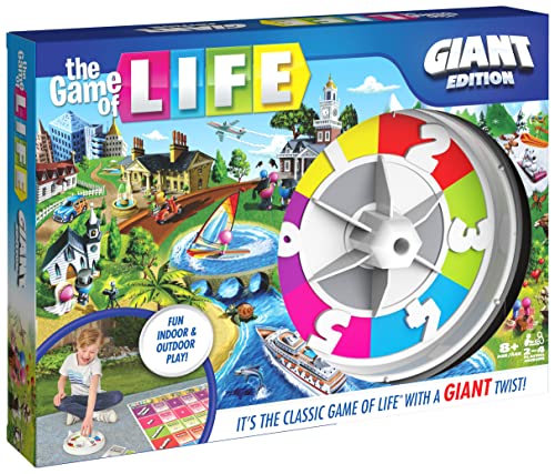 The Game of Life, Giant Edition Family Board Game Indoor/Outdoor Fun Game with Big Oversized Gameboard Cards Spinner, for Adults and Kids Ages 8 and up - style: The Game of Life