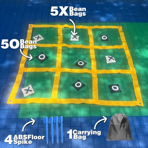 Giant Tic Tac Toe Strap Game Outdoor, Portable Tic Tac Toe Bean Bag Toss with 10pcs Bean Bag, Large Outdoor Lawn Yard Backyard Carnival Field Day, Jumbo Yard Games for Family - style: Classical