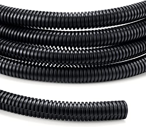 1/4 inch 10ft Wire Loom, Black Split Loom, Outdoor Cord Protector, Flexible Wire Conduit Automotive, Wire Protector Tubing - color: Black, size: 1/4"-10ft