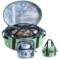 Insulated Slow Cooker Carrying Bag for 6-8 Quart CrockPot and Hamilton Beach Slow Cooker with See-thought Window, Portable Carrier Case with Adjustable Band and Accessory Pocket - color: Teal
