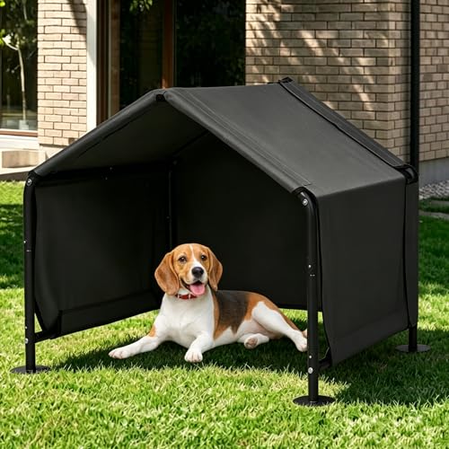 Dog Shades for Outside - Outdoor Dog Canopy for Small Dogs, 29.5”x25.6”x25.6” Outdoor Dog Shade Shelter Pet House, Waterproof Pet Canopy Shelter for Small Animals with Washable Cover, Black - color: Black, size: Small