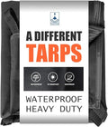 20 Mil Black Waterproof Tarp 5×7ft Heavy Duty Canvas Cover for Outdoor All Weather Oxford Tarpaulin for Truk Bed Roof, Boats, Pool, Woodpile, Robust, Rip & Tear Proof - size: 5x7ft