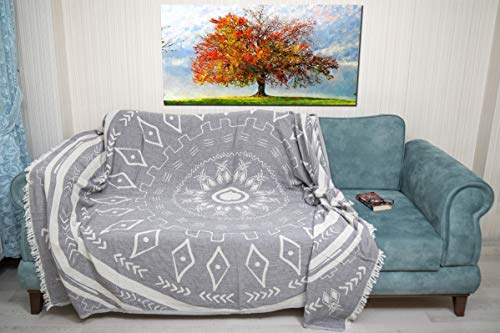 Bersuse 100% Cotton Kona XL Throw Blanket Turkish Towel Beach Blanket - Beach Camping Essentials - 75x90 Inches, Anthracite - color: Anthracite