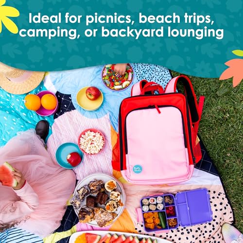 Rudie Nudie Jumbo Beach Mat with Umbrella Hole, 6'7" x 6'7" Waterproof Sandproof Picnic Blanket, Large Foldable Sand Free Beach Blankets for Park, Outdoor Portable Picnic Mat for Grass, Sand & Lawn