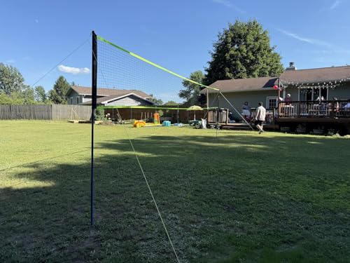 Portable Volleyball & Badminton Combo Net Set for Backyard Beach with 2 Nets (20ft and 32ft), Adjustable Poles, PU Volleyball, Aluminum Rackets and Carry Bag, Quick Setup & Durable - color: Black