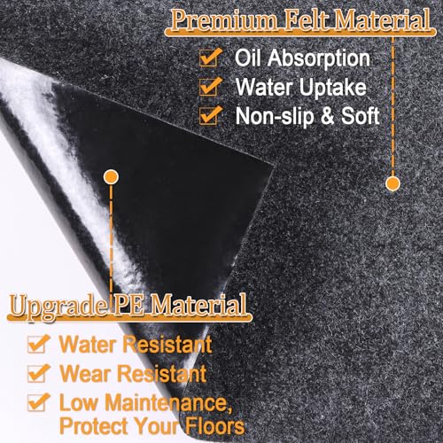 10.2 x 8.2 ft Outdoor Storage Shed Floor Mat Waterproof, 2MM Thickened Washable Furniture Dustproof Anti-Slip Pad for Patio, Moto, Car for Protect Flooring from Wear, Carport Dustproof Oil Mat - size: 10.2 X 8.2FT