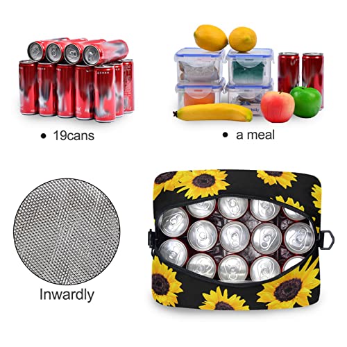 Sunflowers Insulated Lunch Bag Reusable Lunch Tote Bag Cooler Bag for Women Men Adult Lunch Box with Adjustable Shoulder Strap Leakproof Lunch Bag for Work School Picnic Camping - color: Sunflowers