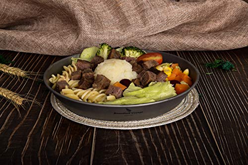 Boundless Voyage Ultralight Titanium Bowl Pan Plate Dish with Carry Bag Outdoor Camping Portable Tableware Cookware ((Plate-M)-Ti15167B) - color: (Plate-M)-Ti15167B