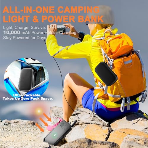 Camping Lantern LED Rechargeable - up to 120+ Hours, 10000mAh Portable Camping Lights with Redlight &12 Light Modes, LCD Display, Dimmable, Waterproof, Camping Lanterns for Power Outages, Hurricane - color: 1PCS